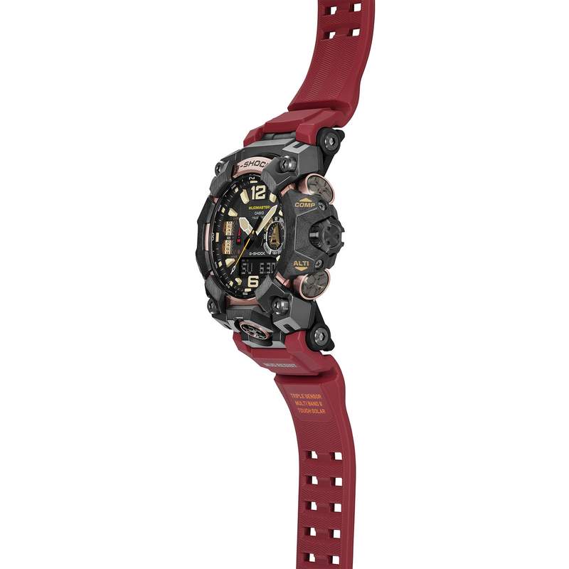 Montre CASIO G-SHOCK homme bracelet résine bordeaux - vue D3