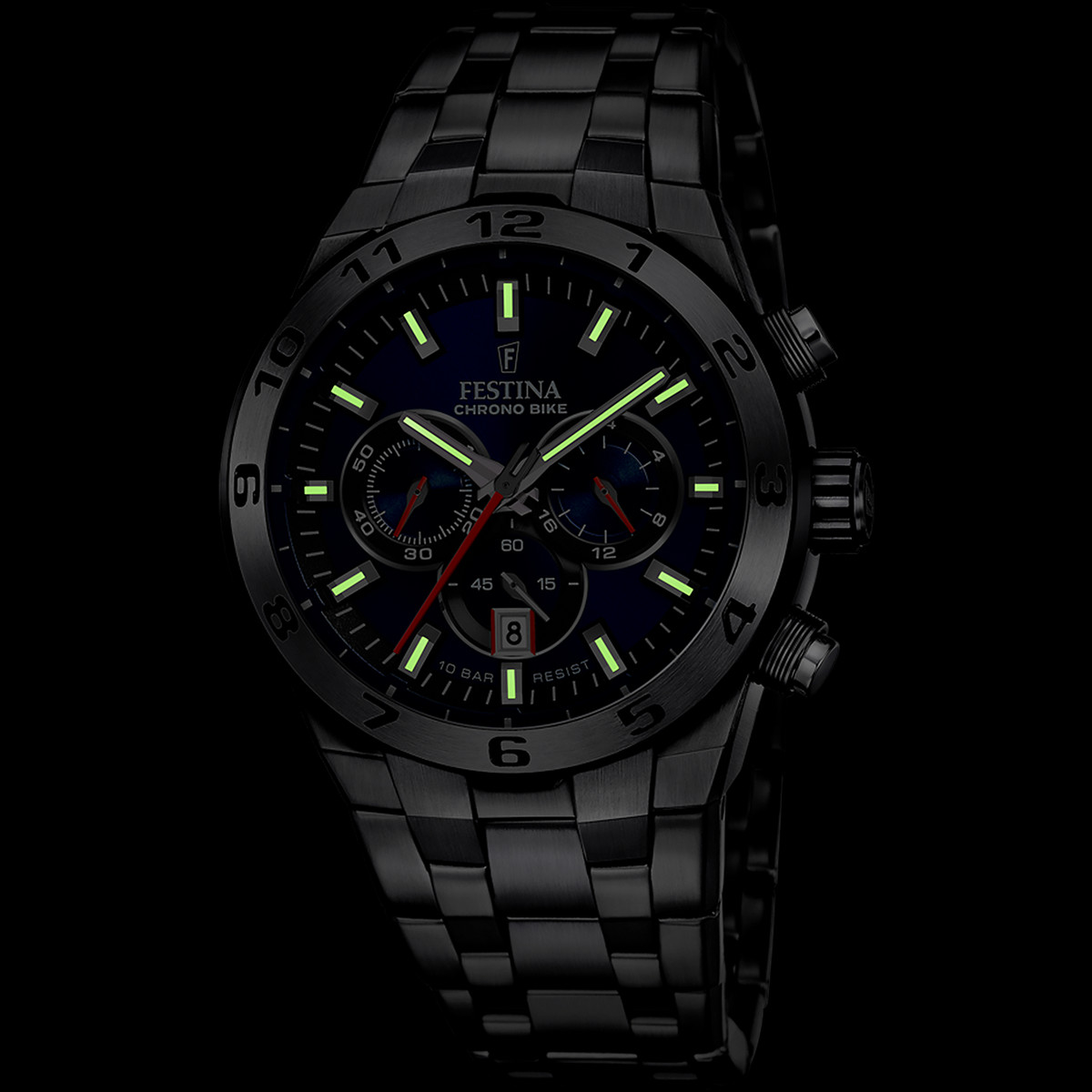 FESTINA Bike chrono herenhorloge, roestvrij stalen armband - bekijk D3