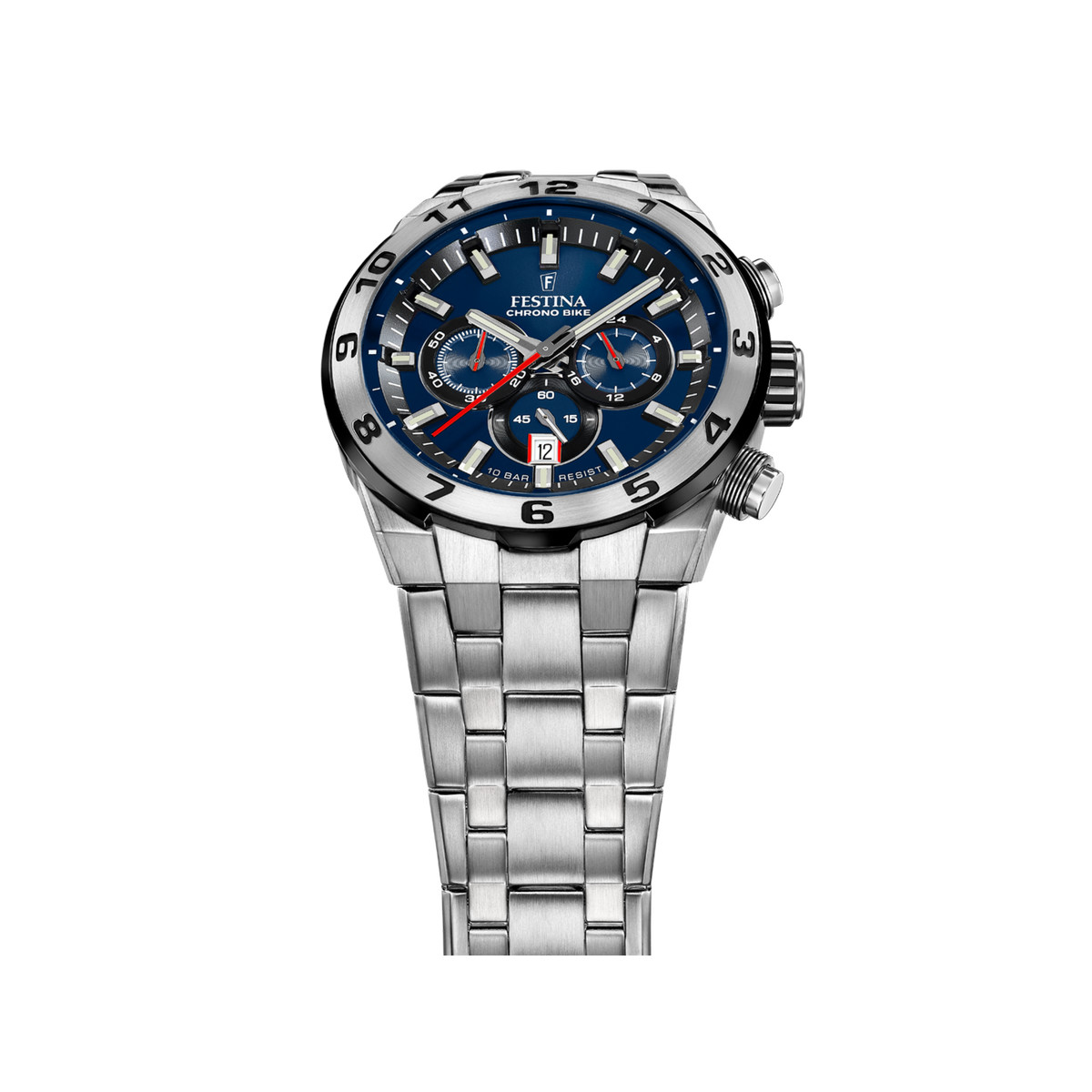 FESTINA Bike chrono herenhorloge, roestvrij stalen armband - zicht D4