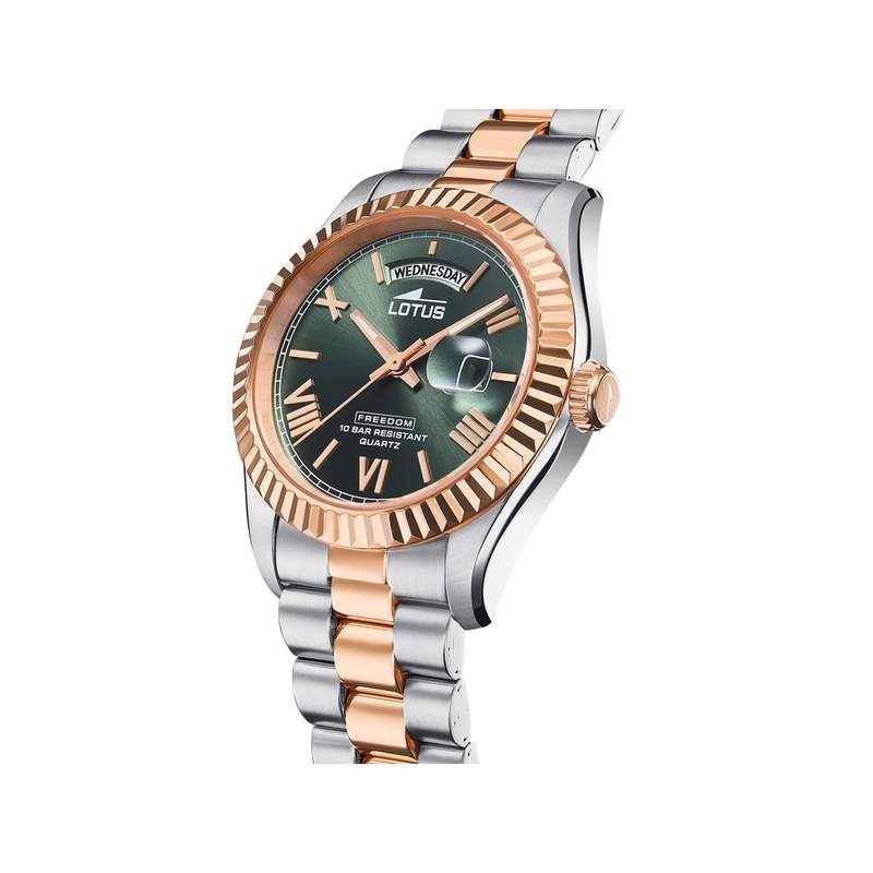 Montre LOTUS Freedom homme bracelet acier bicolore rose - vue 2