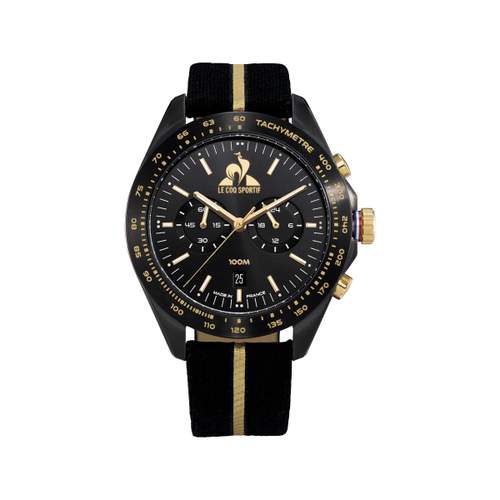 Montre LE COQ SPORTIF coq d'or homme bracelet tissu noir