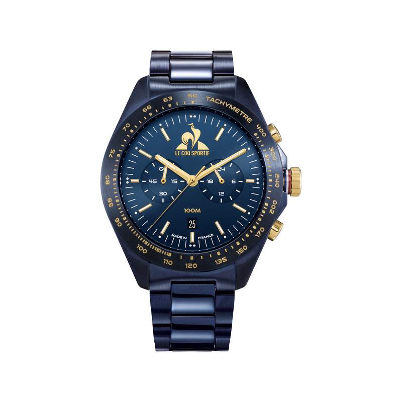Montre LE COQ SPORTIF coq d'or homme bracelet acier inoxydable bleu - vue 1