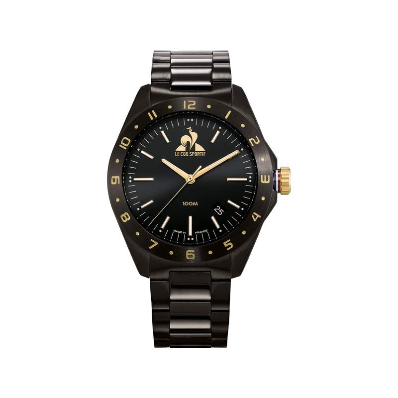 Montre LE COQ SPORTIF coq d'or homme bracelet acier inoxydable noir - vue 1
