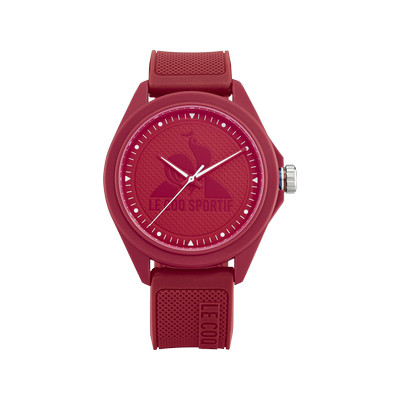 Montre LE COQ SPORTIF monochrome homme bracelet plastique rouge - vue 1