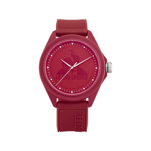 LE COQ SPORTIF herenhorloge monochroom met rode kunststof band
