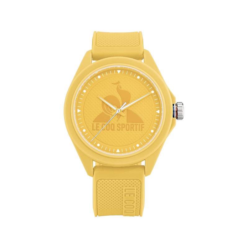 Montre LE COQ SPORTIF monochrome homme bracelet plastique jaune - vue 1