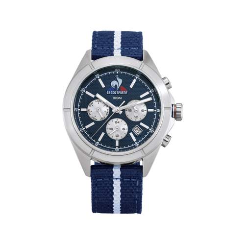 LE COQ SPORTIF Essentiel men's watch with blue fabric strap