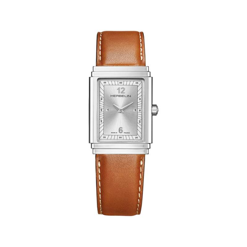 Montre MICHEL HERBELIN Art deco empire homme bracelet cuir marron - vue 1