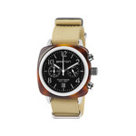 Montre BRISTON clubmaster classic chrono homme bracelet tissu vert kaki - vue 1