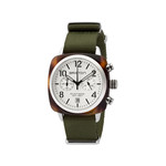 Montre BRISTON clubmaster classic chrono homme bracelet tissu vert kaki - vue 1