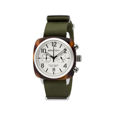 Montre BRISTON clubmaster classic chrono homme bracelet tissu vert kaki - vue 1
