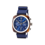 Montre BRISTON clubmaster classic chrono homme bracelet tissu bleu - vue 1