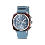 Montre BRISTON clubmaster classic chrono homme bracelet tissu bleu fonce - vue 1