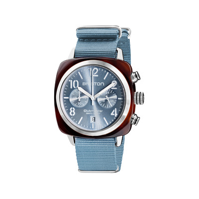 Montre BRISTON clubmaster classic chrono homme bracelet tissu bleu fonce - vue 1