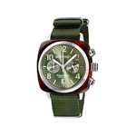 Montre BRISTON clubmaster classic chrono homme bracelet tissu vert olive - vue 1