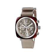 Montre BRISTON clubmaster classic chrono homme bracelet tissu taupe