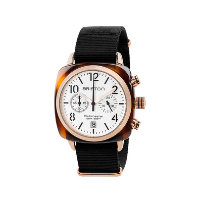 Montre BRISTON clubmaster classic chrono homme bracelet tissu noir - vue 1