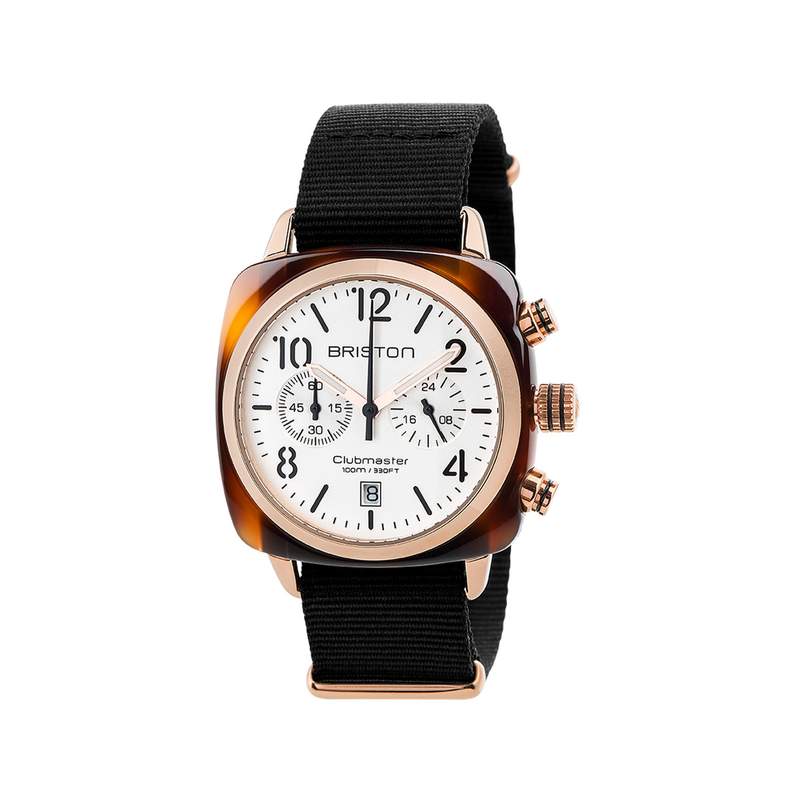 Montre BRISTON clubmaster classic chrono homme bracelet tissu noir - vue 1
