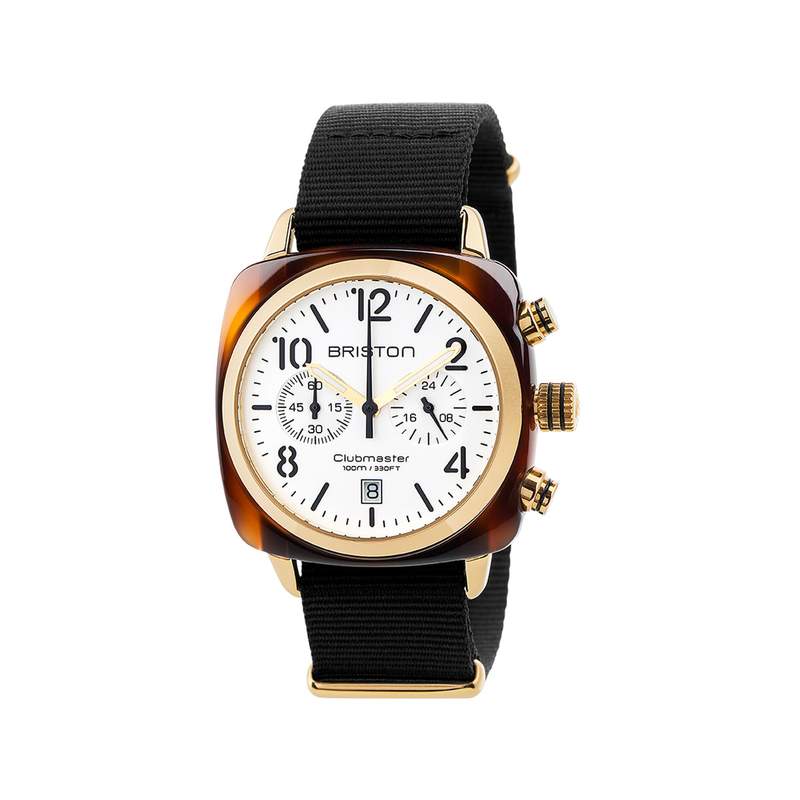 Montre BRISTON clubmaster classic chrono homme bracelet tissu noir - vue 1