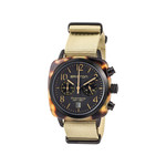 Montre BRISTON clubmaster classic chrono homme bracelet tissu vert kaki - vue 1