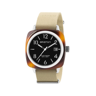 Montre BRISTON clubmaster classic hms homme bracelet tissu vert kaki - vue 1