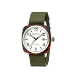 Montre BRISTON clubmaster classic hms homme bracelet tissu vert kaki - vue 1