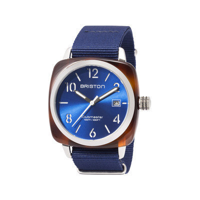 Montre BRISTON clubmaster classic hms homme bracelet tissu bleu