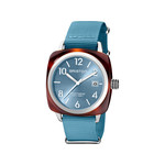 Montre BRISTON clubmaster classic hms homme bracelet tissu bleu clair - vue 1
