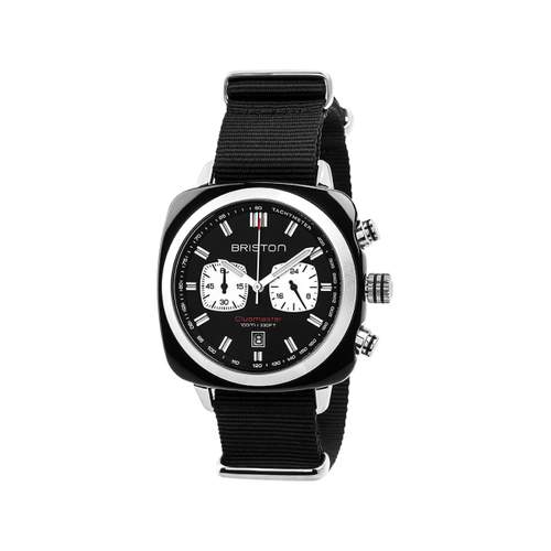BRISTON clubmaster sport men's watch black fabric strap