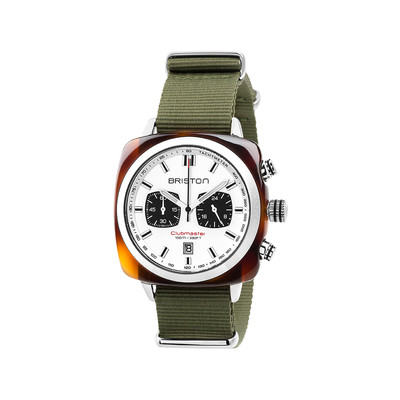 Montre BRISTON clubmaster sport homme bracelet tissu vert kaki - vue 1