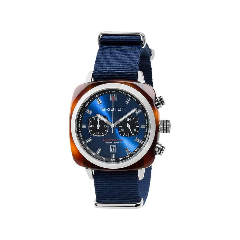 Montre BRISTON clubmaster sport homme bracelet tissu bleu - vue 1