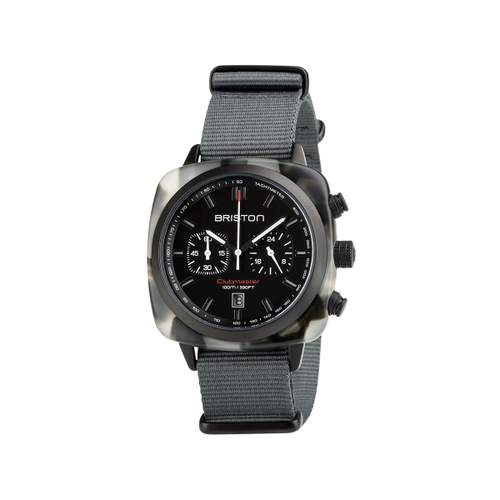 BRISTON clubmaster sport men's watch grey fabric strap