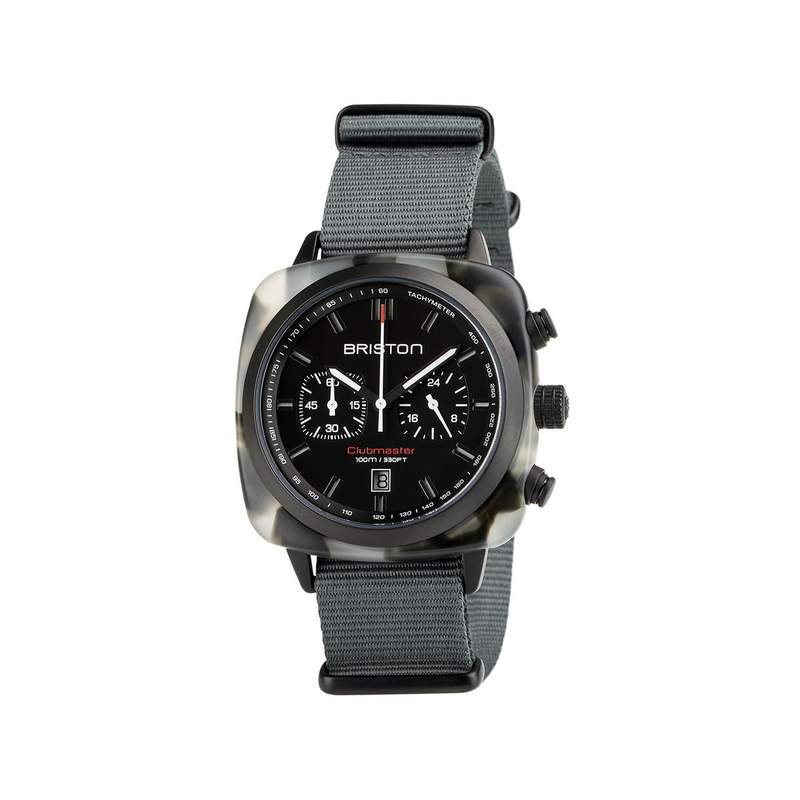 Montre BRISTON clubmaster sport homme bracelet tissu gris - vue 1