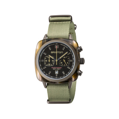 Montre BRISTON clubmaster sport homme bracelet tissu vert clair - vue 1