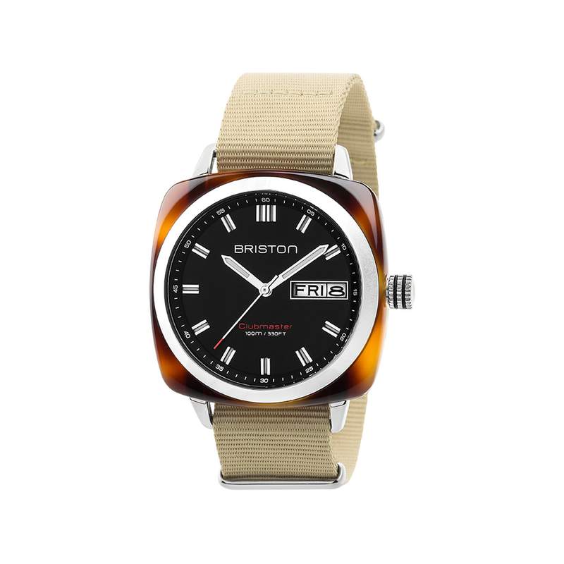 Montre BRISTON clubmaster sport hms homme bracelet tissu vert kaki - vue 1