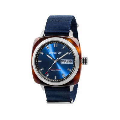 Montre BRISTON clubmaster sport hms homme bracelet tissu bleu - vue 1