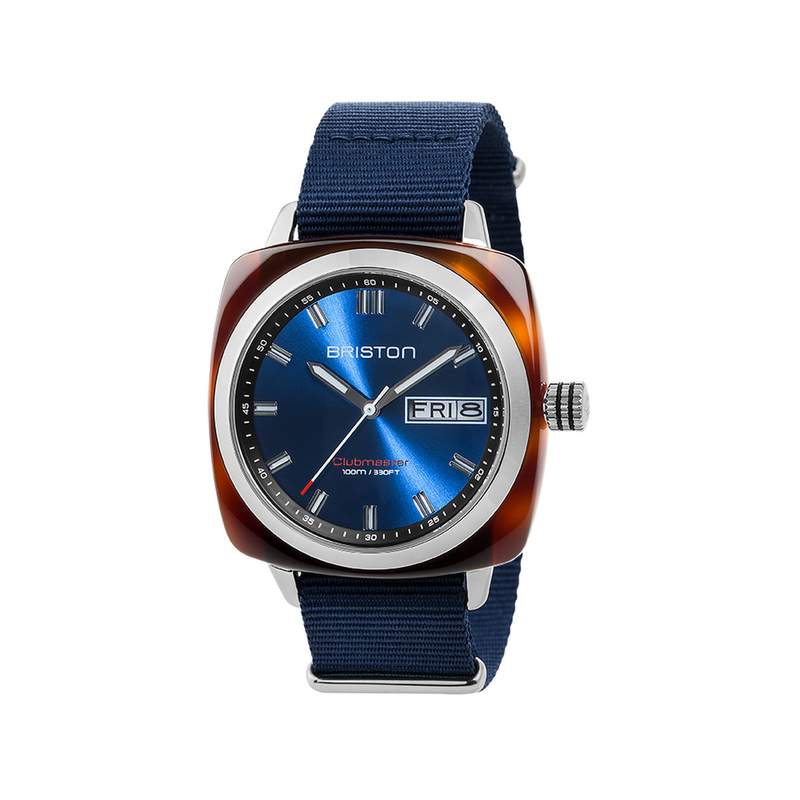 Montre BRISTON clubmaster sport hms homme bracelet tissu bleu - vue 1