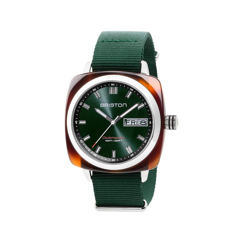 Montre BRISTON clubmaster sport hms homme bracelet tissu vert fonce - vue 1