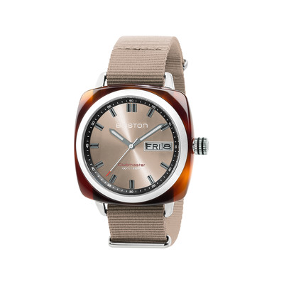 Montre BRISTON clubmaster sport hms homme bracelet tissu taupe - vue 1