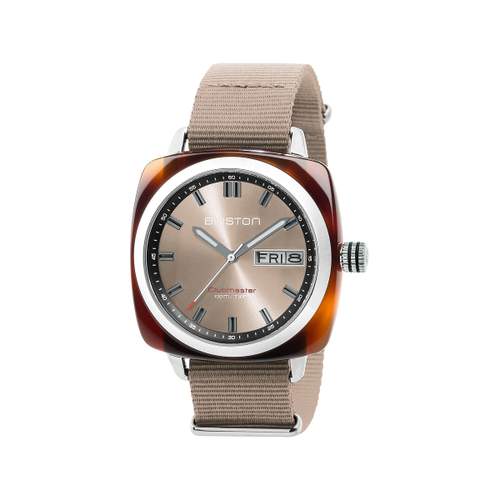 Montre BRISTON clubmaster sport hms homme bracelet tissu taupe