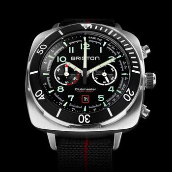 Montre BRISTON clubmaster outdoor homme bracelet tissu bleu marine