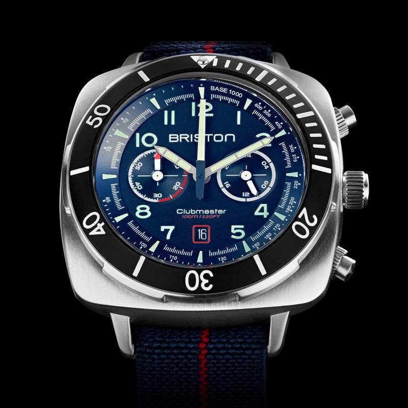 Montre BRISTON clubmaster outdoor homme bracelet tissu noir - vue D1