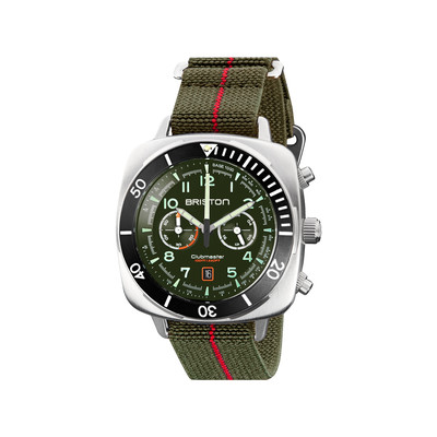 Montre BRISTON clubmaster outdoor homme bracelet tissu vert kaki