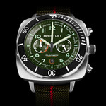 Montre BRISTON clubmaster outdoor homme bracelet tissu vert kaki - vue D1