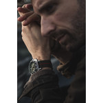 Montre BRISTON clubmaster outdoor homme bracelet tissu vert kaki - vue porté 1