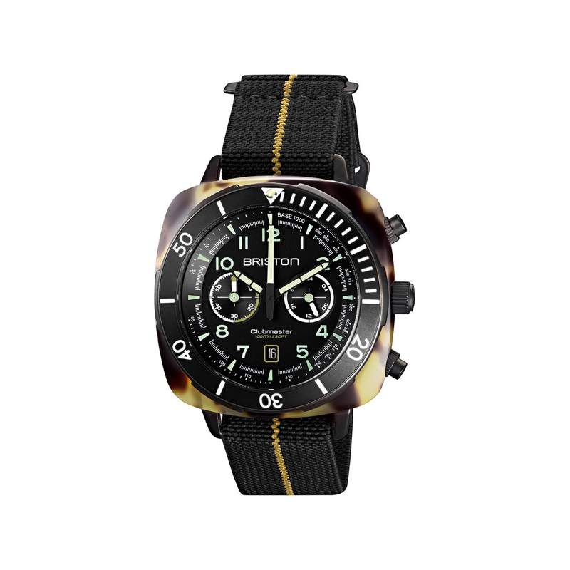 Montre BRISTON clubmaster outdoor homme bracelet tissu vert kaki - vue 1