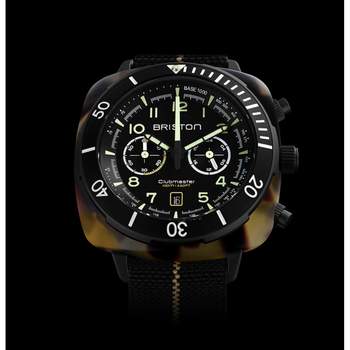 Montre BRISTON clubmaster outdoor homme bracelet tissu vert kaki