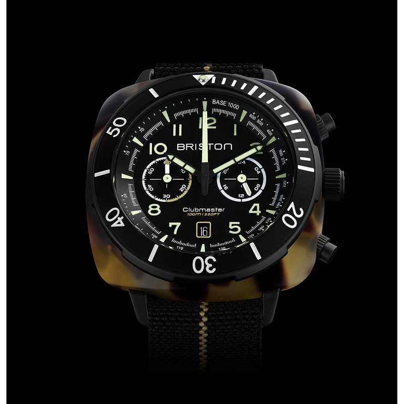 Montre BRISTON clubmaster outdoor homme bracelet tissu vert kaki - vue D1