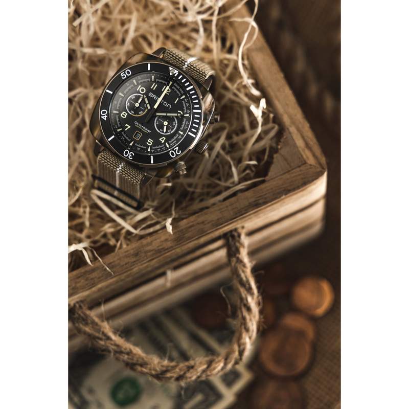 Montre BRISTON clubmaster outdoor homme bracelet tissu noir - vue D3