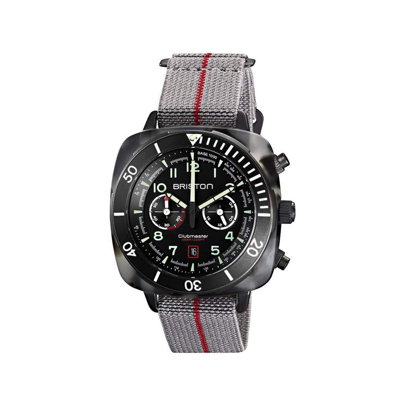 Montre BRISTON clubmaster outdoor homme bracelet tissu gris - vue 1